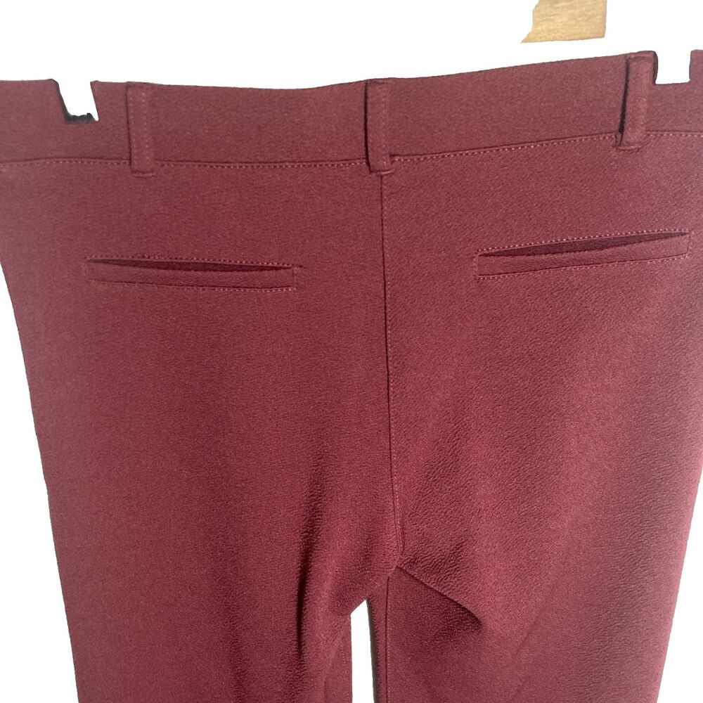 BETABRAND maroon textured straight leg pull on pants M - Picture 7 of 9